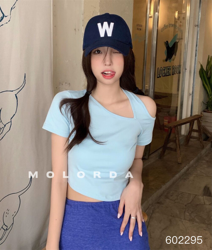 [morada] Korean off shoulder design Short Sleeve T-shirt 602295 \xyy