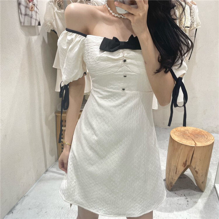 [new] dress with bow # collar