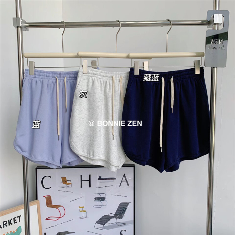 [Bonnie] simple loose lace up elastic waist casual shorts 2335# XYJ