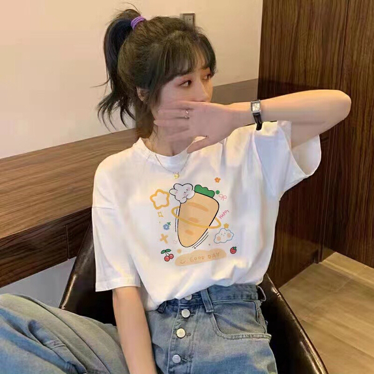 [ziyijia] round neck versatile fashion short sleeve T-shirt 0152# WTT