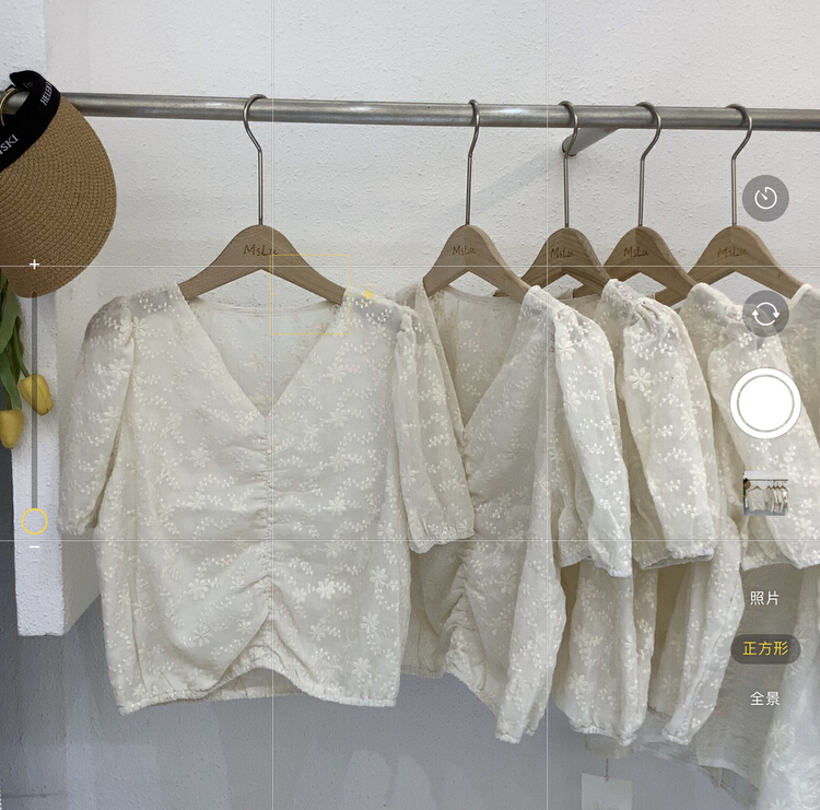 [Xiaoxiaojia] custom patterned V-neck lace blouse 88-11# WTT