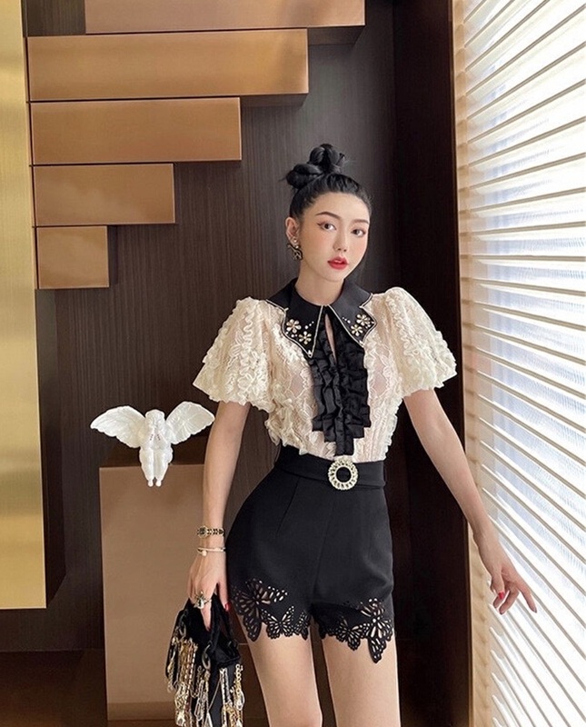 New in early summer! [Linna] Korean style gentle lace blouse 6915# zxx