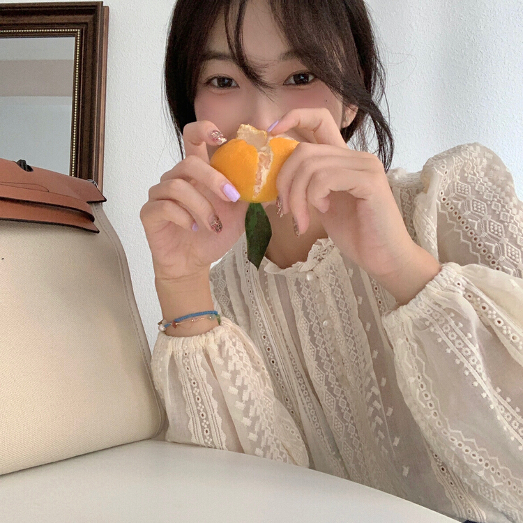 New year in early spring! [timely rain] Han Feng ins sweet temperament lady shirt 27518# jhy