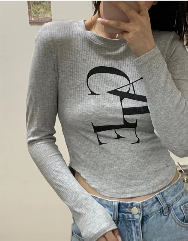 New year in early spring! [Niki] round neck letter versatile long sleeve T-shirt 8058# JJ