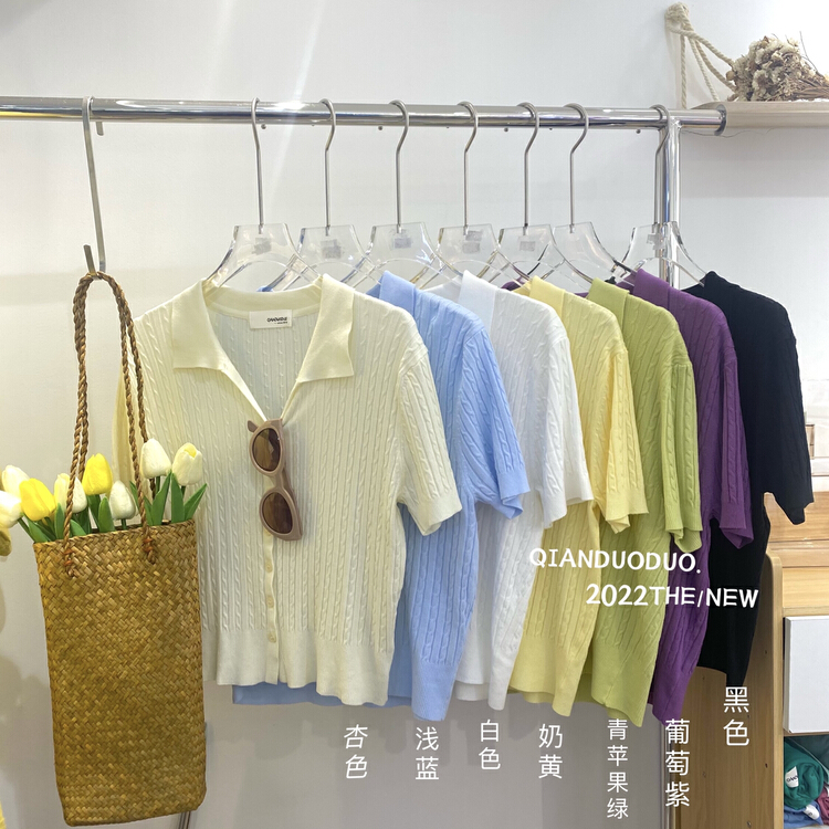 goods in stock! New in early summer! [qianduoduo] Korean version fried dough twist short sleeve T-shirt 103\hjk