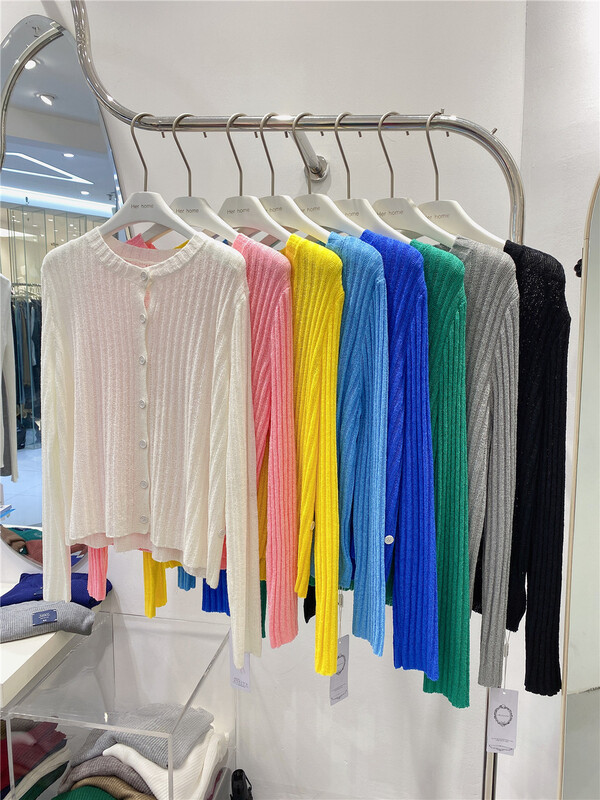 goods in stock! New year in early spring! [her door] simple and versatile round neck single breasted shirt 8232# WPL