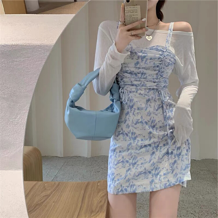 New year in early spring! [jun.t] fashion dress + simple long sleeve T-shirt two piece suit 5521# PCZ