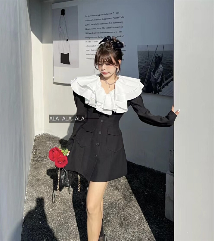 goods in stock! New year in early spring! [ala] versatile color matching dress 2568# JJ