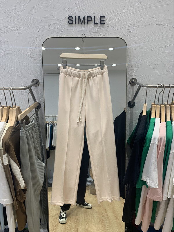 Comfortable drawstring elastic waist versatile casual pants k063# ZZL