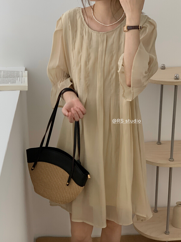 [RS] pleated Tencel dress dh1113# XYY