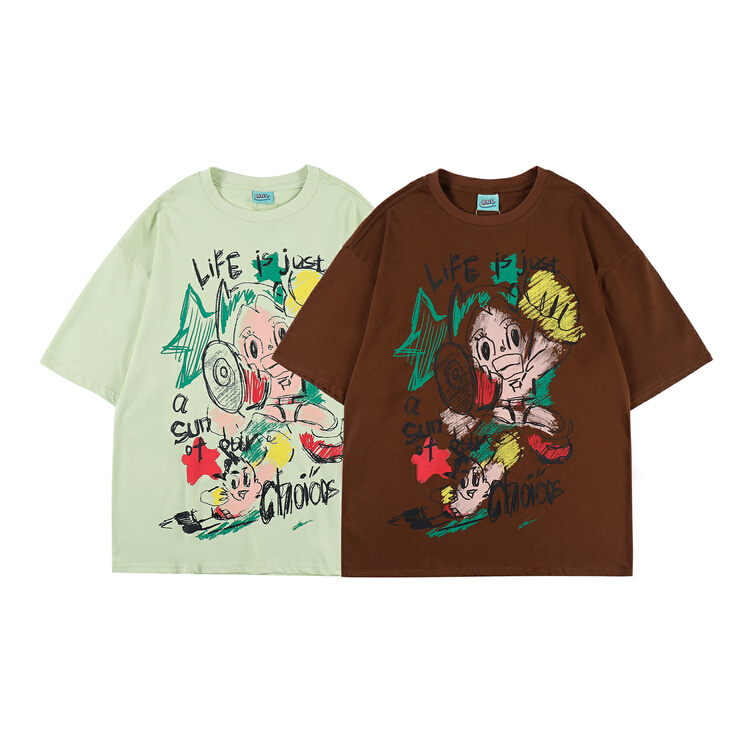 [BNL] personalized graffiti print short sleeve T-shirt 365# ZZL