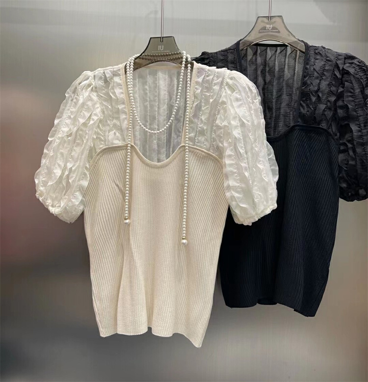 New in early summer! [IU] French Style Bubble Sleeve Shirt 6750# WPL