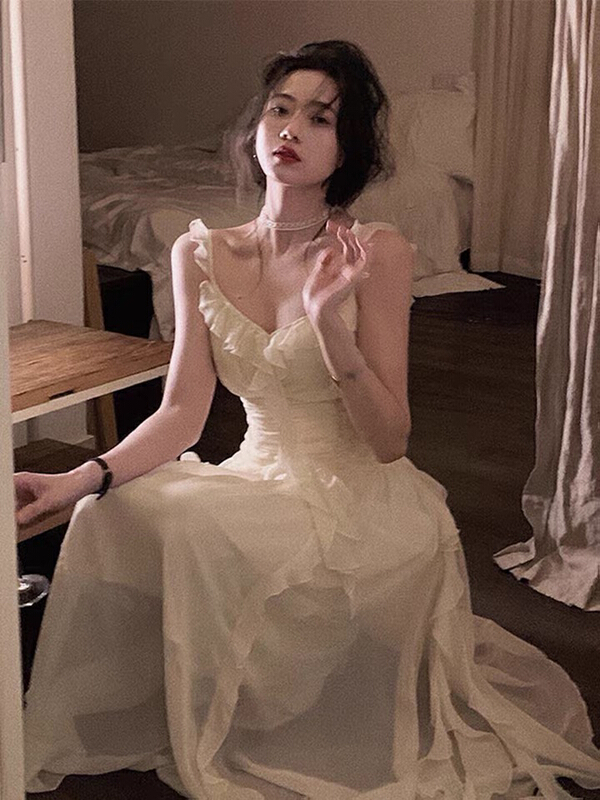 [L.L studio] ruffled suspender dress 5104# PCZ