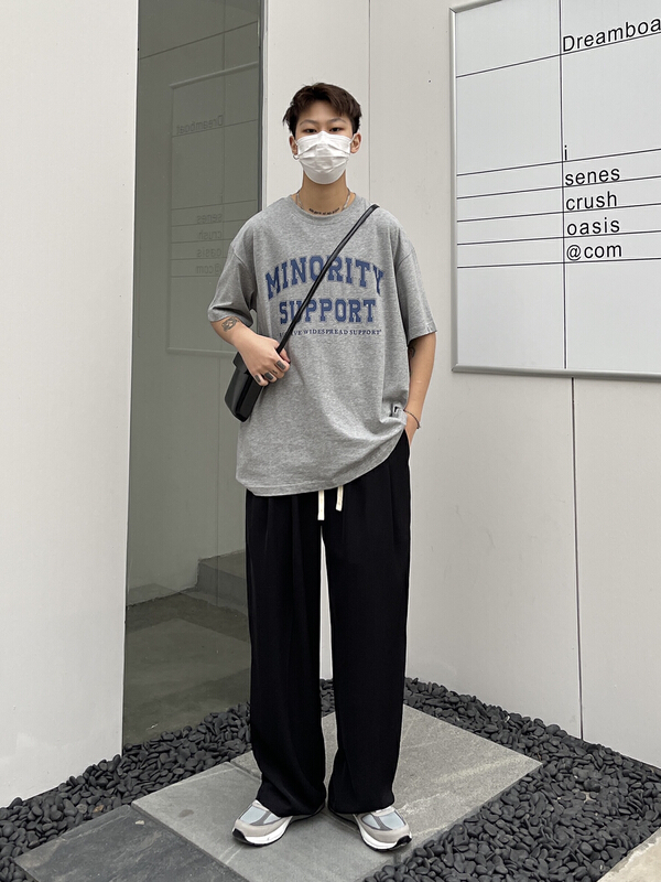 New year in early spring! [z.w] Korean simple letter double yarn short sleeve T-shirt 7006# ZZL