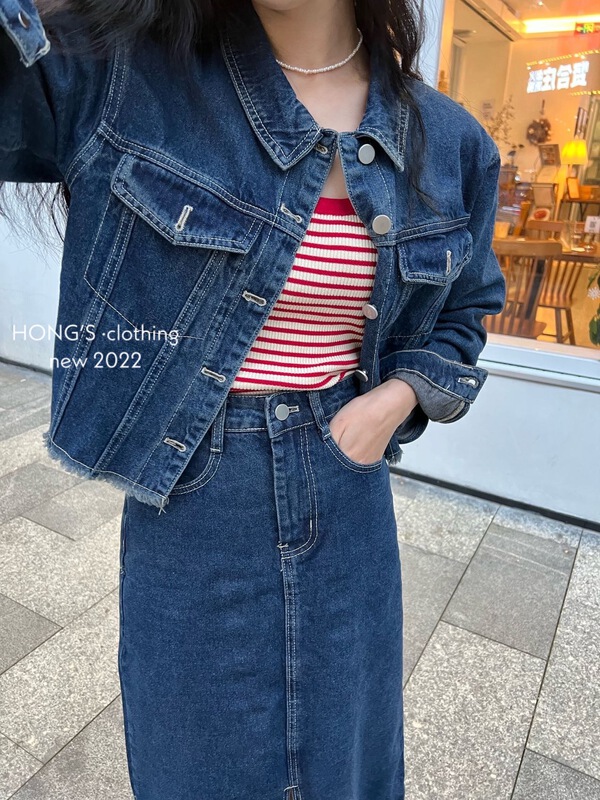 New year in early spring! [Hong's] single breasted comfortable Korean denim jacket (only for jacket) 1610# ll