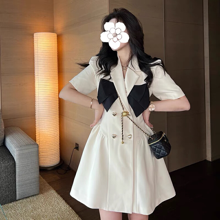 New in early summer! [Huaxi] fashion design temperament suit double breasted dress 8788# PCZ