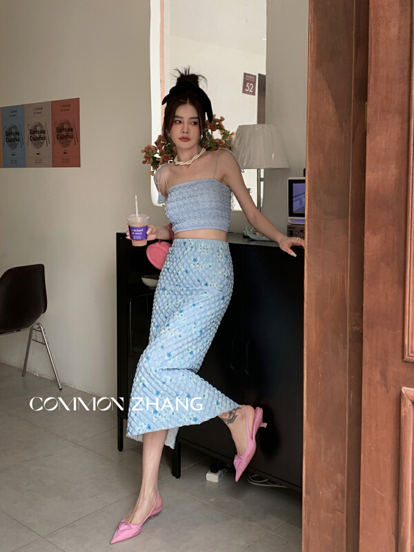 [CZ Zhang] Korean slim and versatile comfortable skirt 62486-1# XYJ