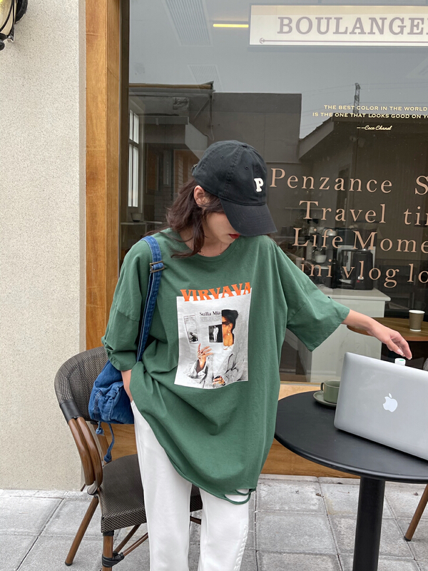 New year in early spring! [misu misu] street style personalized printed short sleeve T-shirt 2212# ll