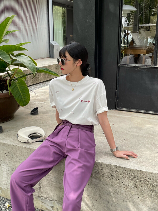 Early spring! [July] Korean lip print short sleeve T-shirt 1113# zxx