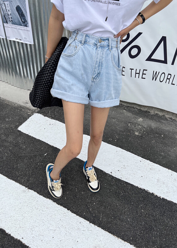 [hakie] Korean casual loose denim shorts 69360# ozq