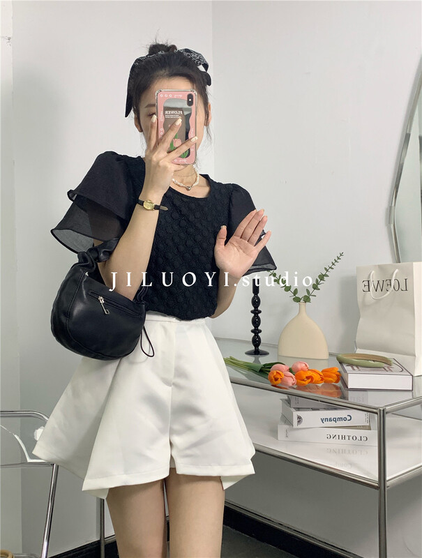New in early summer! [Luoyi] Korean simple chiffon shirt 9691# L