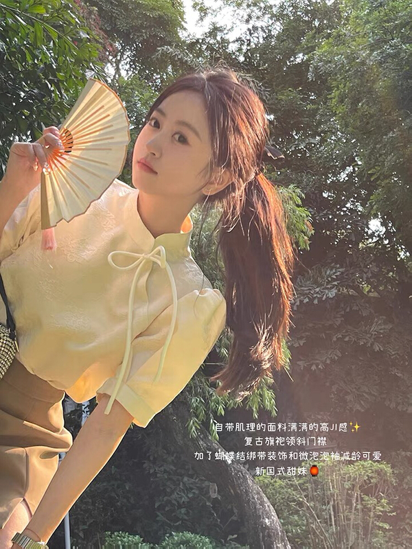 【KIKI STUDIO】小個子淑女氣質短袖上衣+顯瘦半裙套裝  5896#  HJY