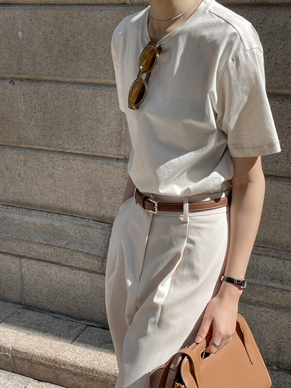 goods in stock! New year in early spring! [Hello September] silk based versatile short sleeve T-shirt m2219# CLS