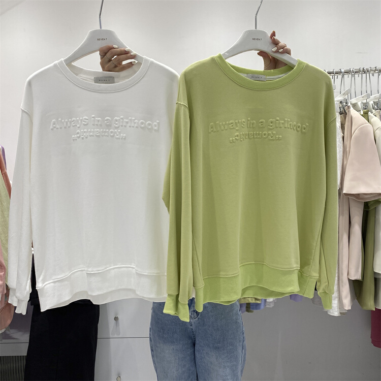 [seven 7] three dimensional letter Pullover long sleeve T-shirt 8149# WTT