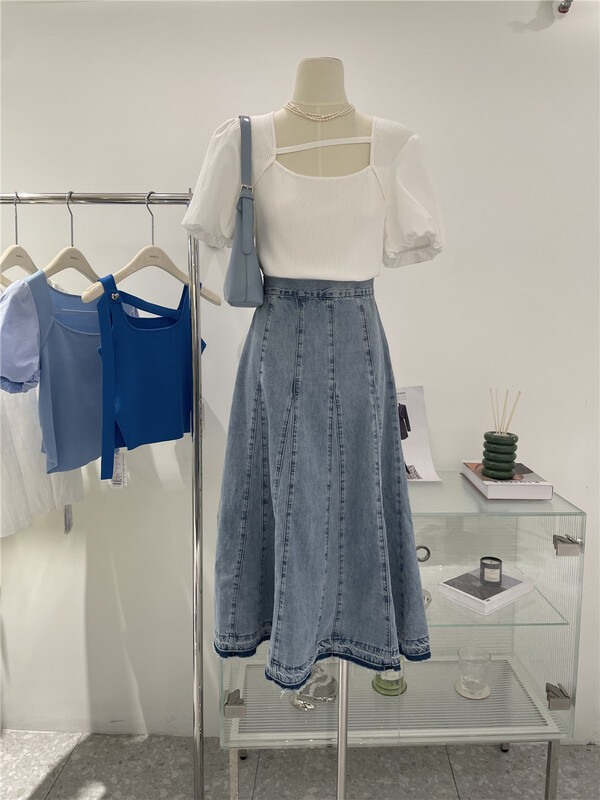 [namil] high waist simple slim skirt 2027# LSW