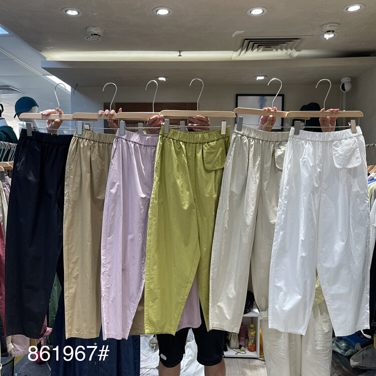 初夏上新!【織品】舒適百搭哈倫休閒褲  861967#  L