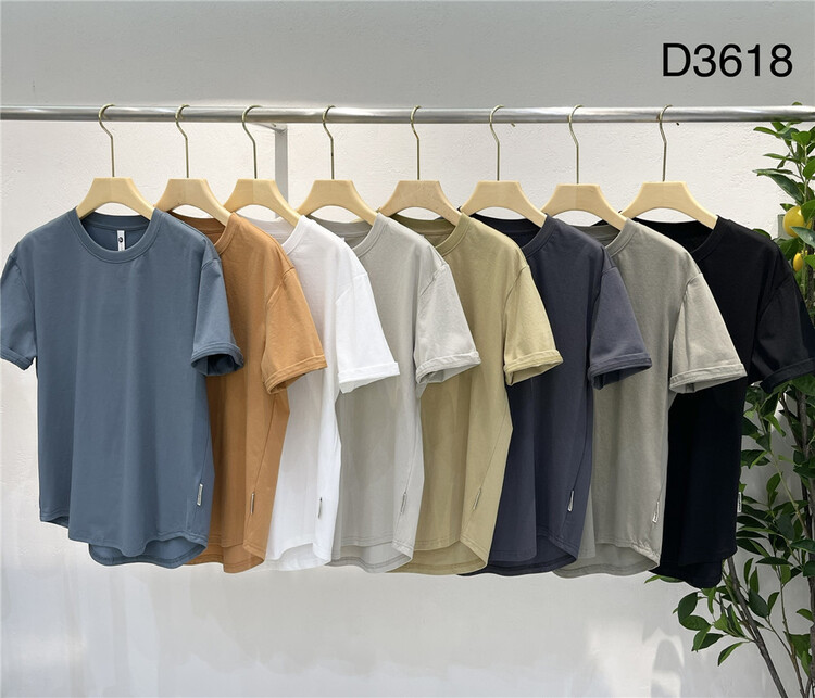 New in early summer! [wild squirrel] simple solid color versatile short sleeve T-shirt d3618# ZZL