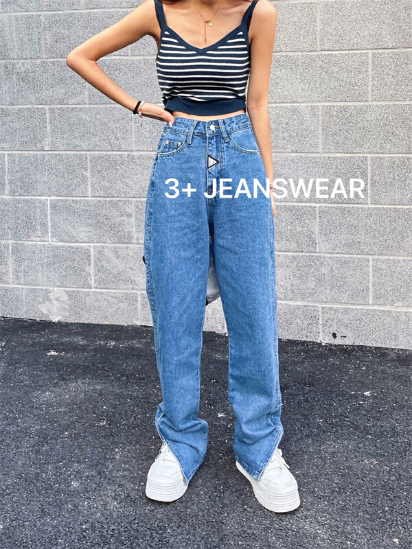 New in early summer! [3 +] personalized zipper split jeans ys1-2007# ozq