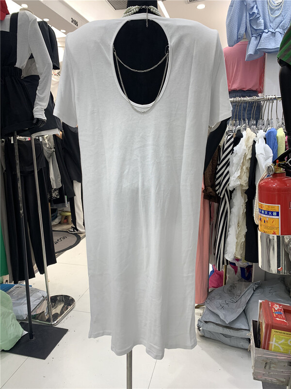 [small dish seedlings] personalized backless net color loose dress 8338# lwy