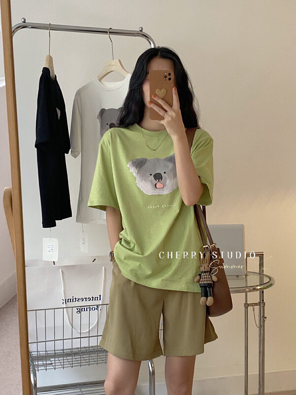 New in early summer! [cherrystudio] Korean simple koala short sleeve T-shirt 5204# HBx