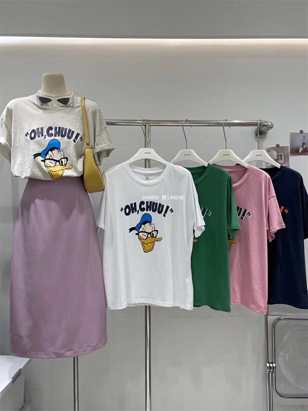 New in early summer! [Miss Jia] Korean round neck Donald Duck short sleeve T-shirt 6629# XYY
