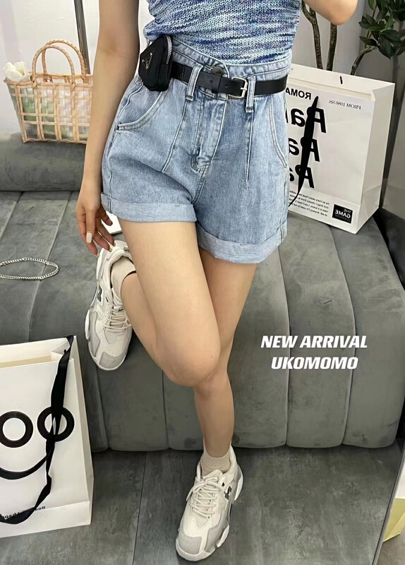 New in early summer! [x2 fansiyu] high waist foreign style versatile fashion denim shorts (with waist bag and belt) 3328# WTT