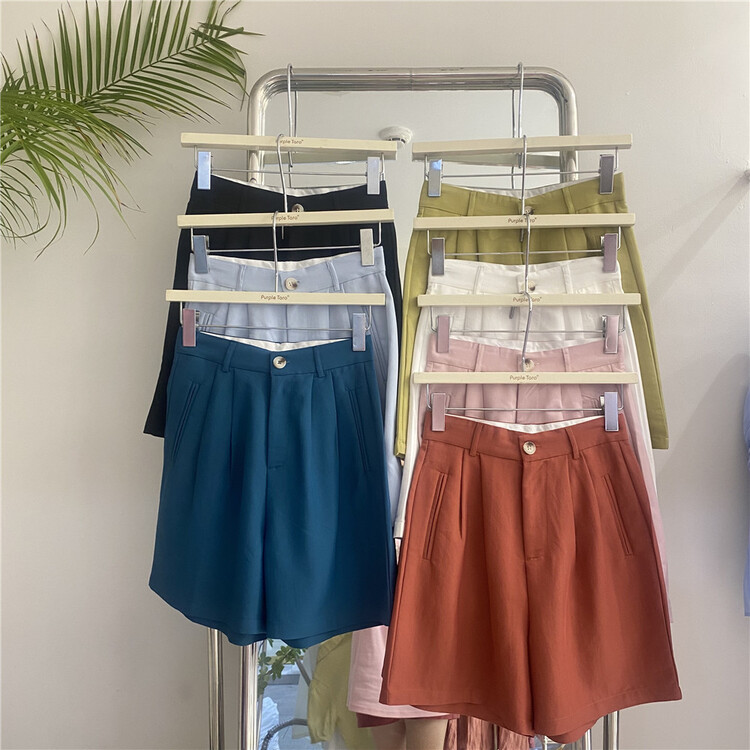 [purple potato home] Korean version high waist slim five point casual shorts 8739# HBx