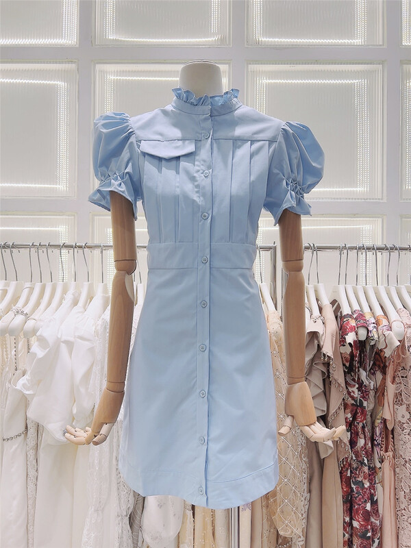 【MAGNOLIA】小女人立領排扣連衣裙  G118#  JJ