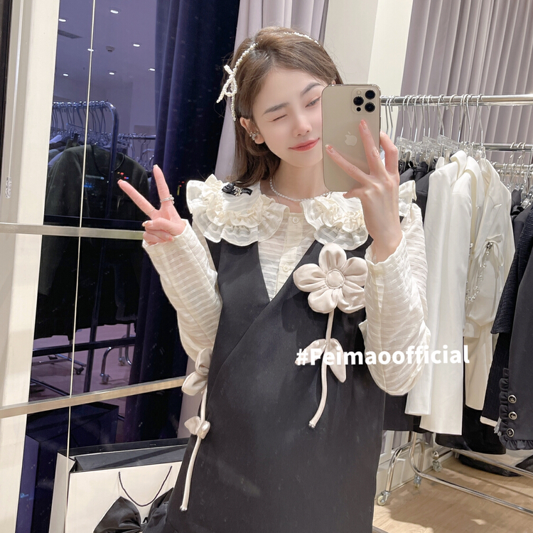 [Feimao Philippine cat] fashion Japanese versatile Bow Tie Shirt ym-9759# LSL