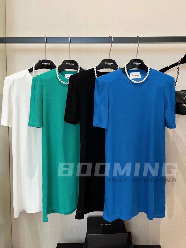 goods in stock! New in early summer! [booming] shoulder pad crew neck loose dress (with chain) 2292# zxl