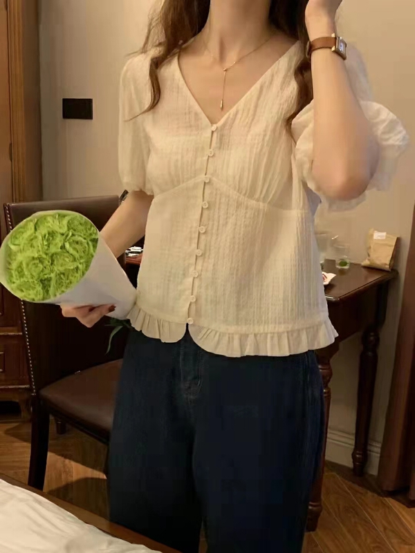New in early summer! [baby] Korean back single breasted fashion shirt 8570# WTT