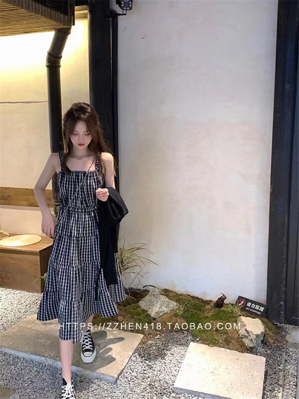 New in early summer! [Han C family] Korean Plaid personalized dress 8603# PCZ