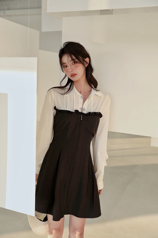 goods in stock! [GL] versatile stitching shirt dress c2056# JJ