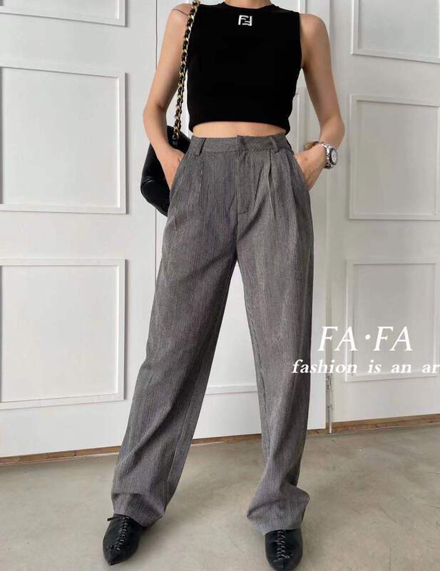 [Fafa] striped versatile slacks 16916# zxl