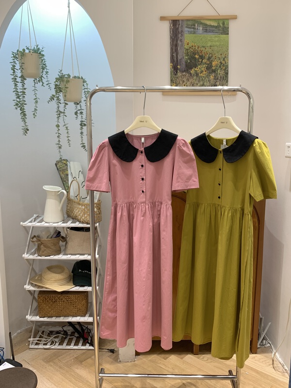 [meetu] Korean simple temperament dress 22035# zjy