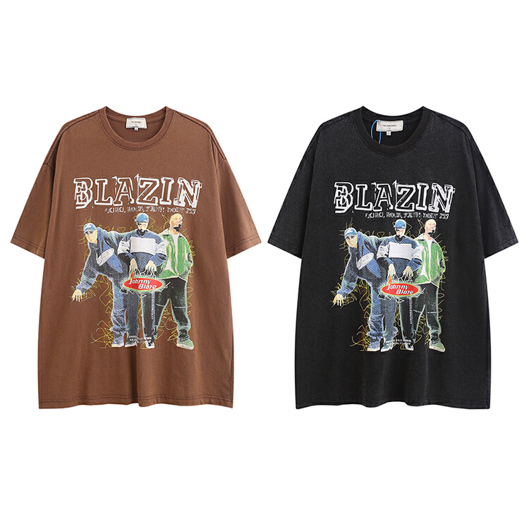 [the unaved] men's and women's personalized Vintage printed short sleeve T-shirt 3071# ZZL