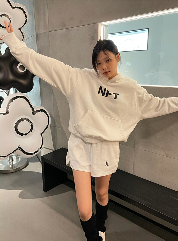 Early spring! [ecru] Korean hooded letter sweater 13506# zxl