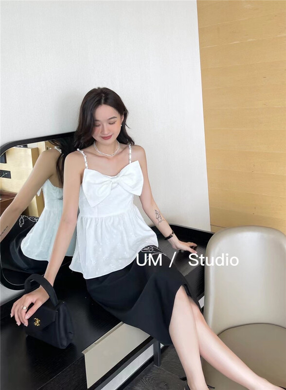 [um micron] elegant bow vest / suspender 88306# hjy