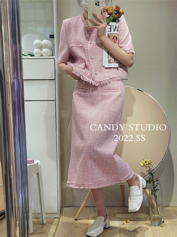 goods in stock! [candy] small fragrance temperament slim skirt 8116# ZSY