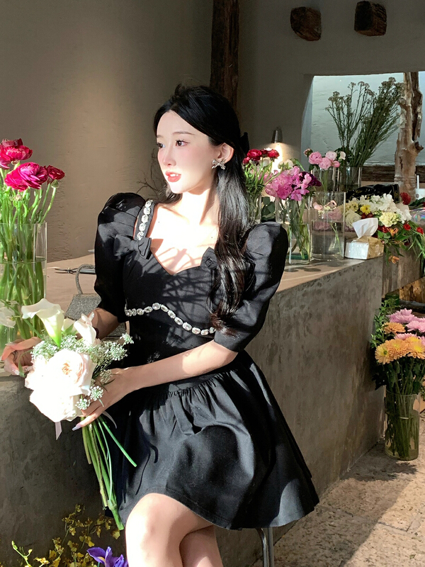 goods in stock! In early summer! [Alala] French minority design bubble sleeve dress l1535\jj